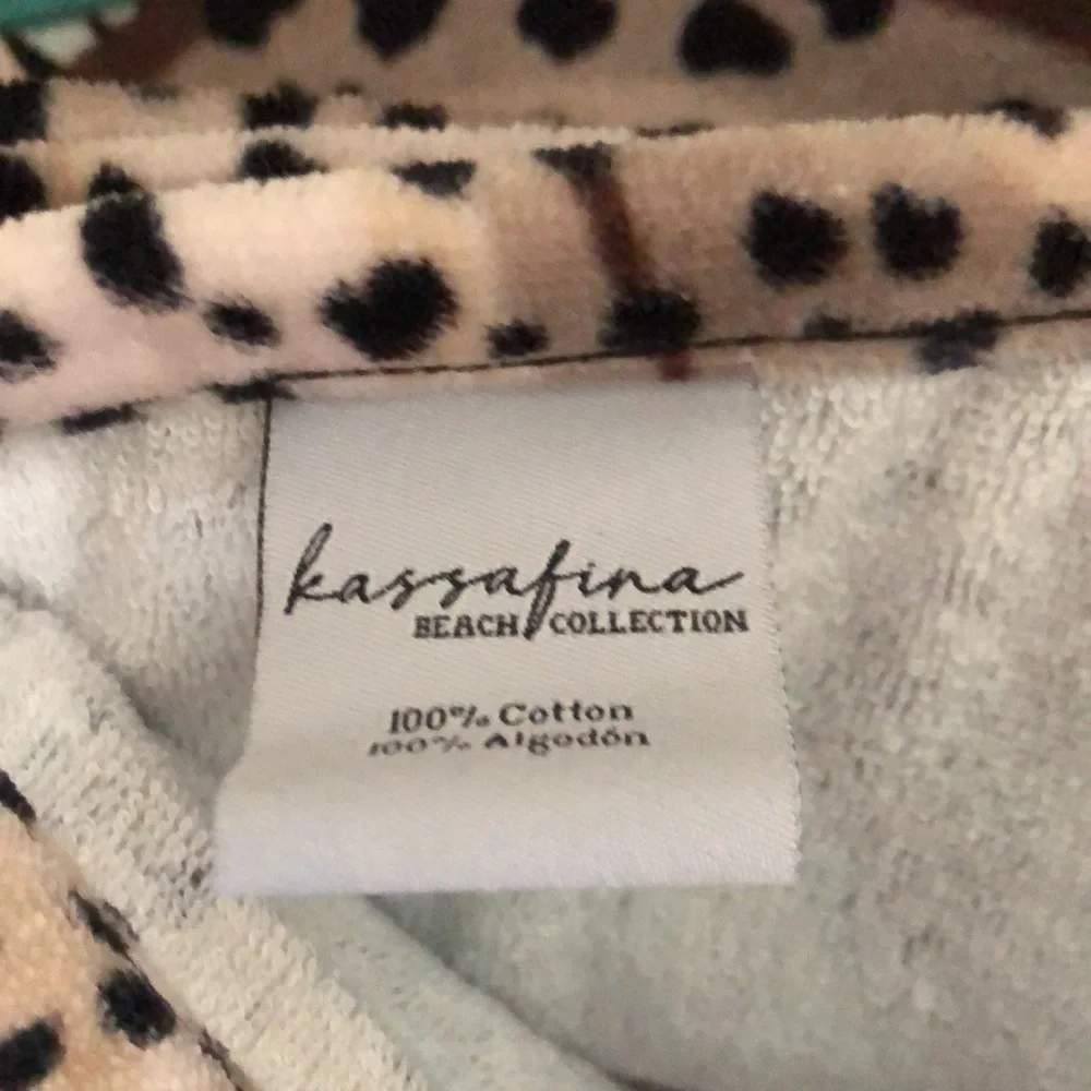 Kassafina Leopard Palm Beach Towel - Teal Black